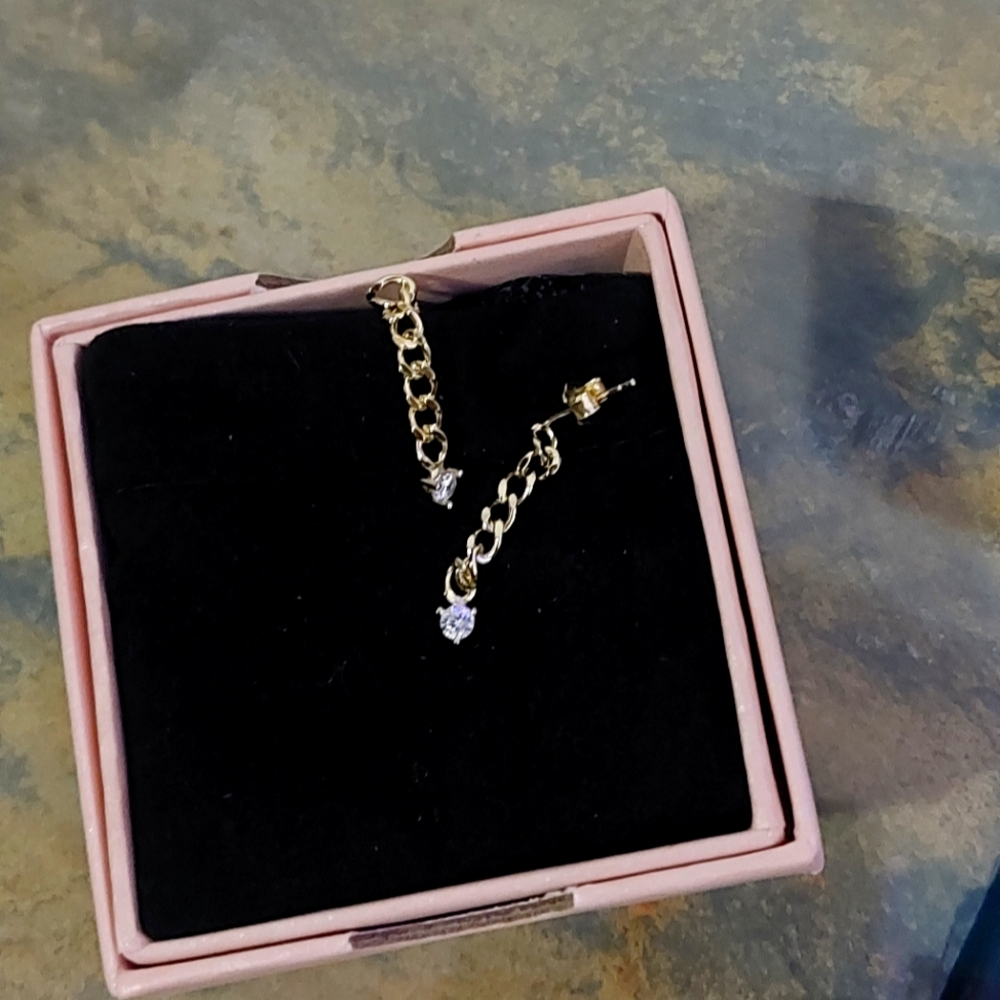 Chain Dangling Earrings 925 Silver 18K Gold Plated